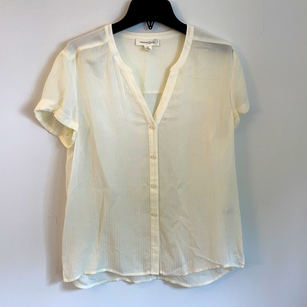 Treasure and Bond Sheer Ivory Blouse